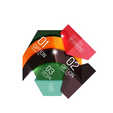 Yaratıcı kağıt geometrik iş Infographic arka plan şablonları