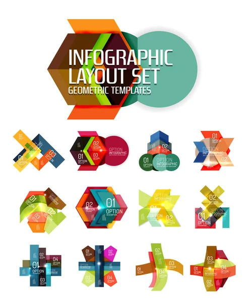 Plantillas de fondo de infografía empresarial geométrica de papel creativo — Vector de stock