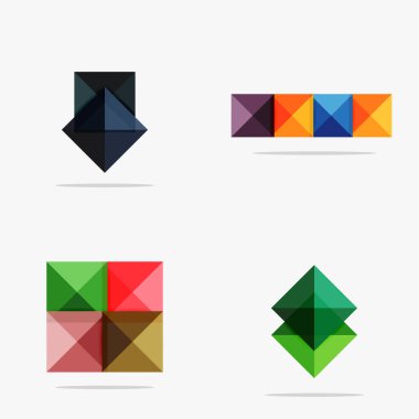 Kare arka veya içerik için Infographics kümesi