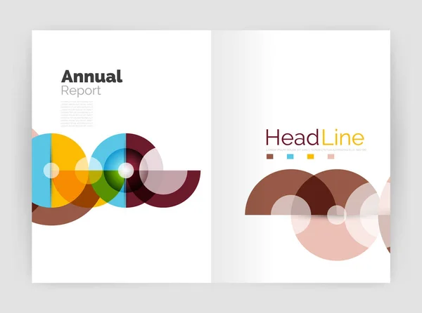 Composition du cercle transparent sur le prospectus du rapport annuel de l'entreprise — Image vectorielle