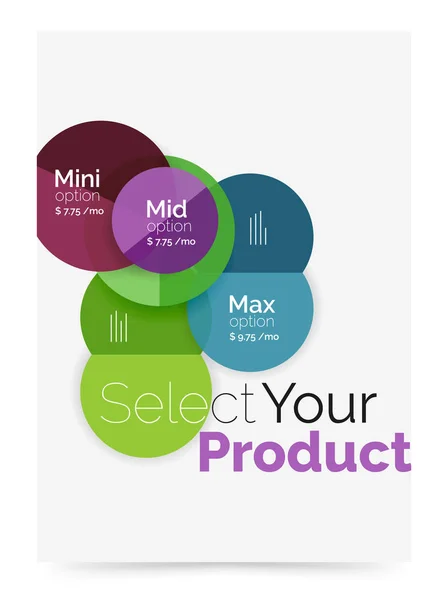 Diseño del negocio: seleccione su producto con opciones de muestra — Vector de stock