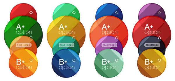 Set von runden Optionsdiagramm-Vorlagen für Ihre Daten oder Optionen — Stockvektor