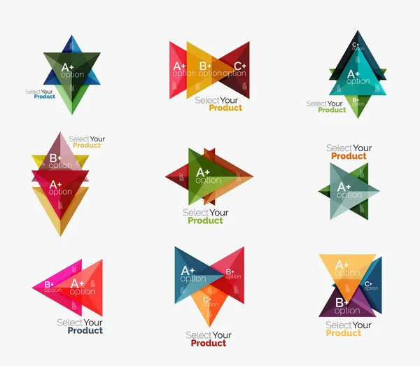 Set of triangle geometric business infographic templates — Stock Vector