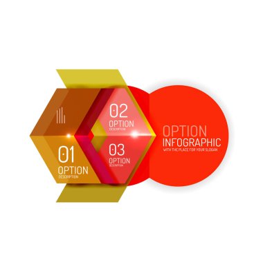 Yaratıcı kağıt geometrik iş Infographic arka plan şablonları
