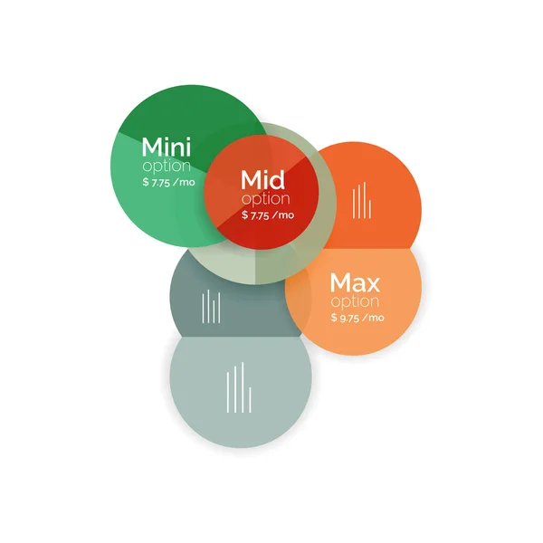 Diagramas de opções de negócio de círculo — Vetor de Stock