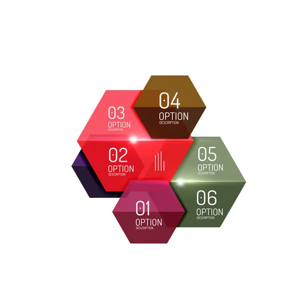 Hexagone infographic rajz sablonok — Stock Vector