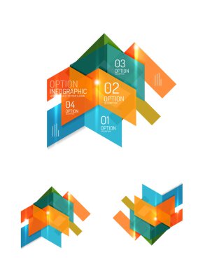 Soyut geometrik kağıt grafik düzenleri kümesi