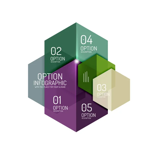 Infografische moderne Vorlagen - geometrische Formen — Stockvektor