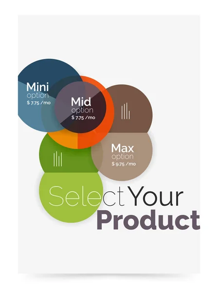 Diseño del negocio: seleccione su producto con opciones de muestra — Vector de stock