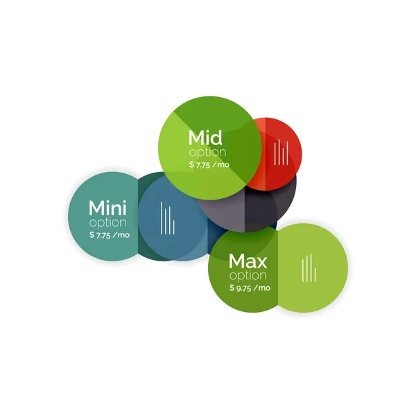 Diagramas de opções de negócio de círculo — Vetor de Stock