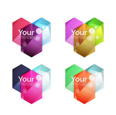 İçeriğiniz için vektör parlak boş kutuları kümesi