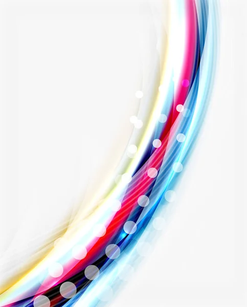 Ligne lisse et colorée sur blanc. Fond abstrait vague — Image vectorielle