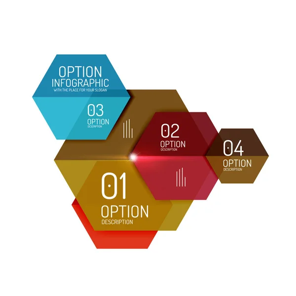 Kağıt geometrik soyut Infographic düzenleri — Stok Vektör