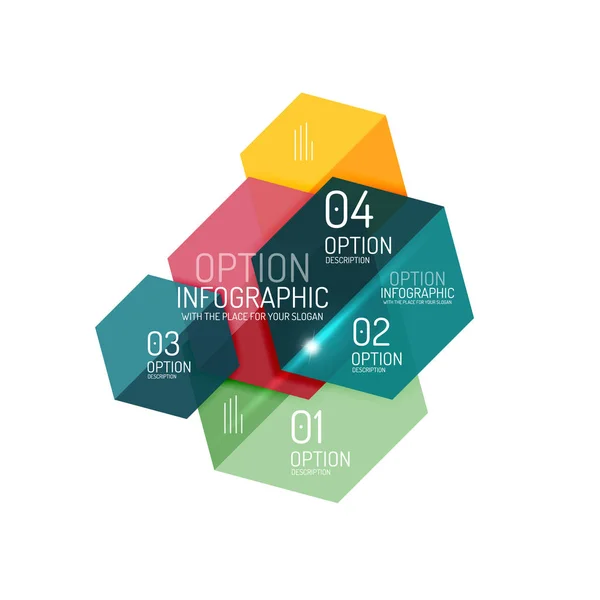 Πρότυπα διαγράμματος infographic Hexagone — Διανυσματικό Αρχείο