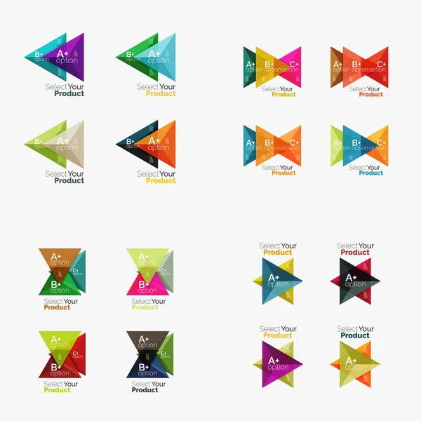 Colección de plantillas de infografía de papel geométrico — Vector de stock