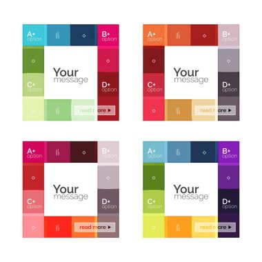 Kare ve çizgili geometrik Infographic şablonları