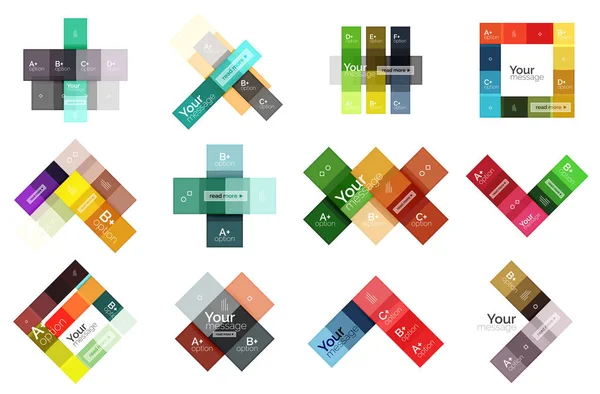 Modèles d'infographie de bandes vectorielles de couleur — Image vectorielle