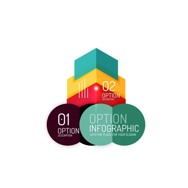 Sfondo astratto, modelli di opzioni infografiche geometriche — Vettoriale Stock