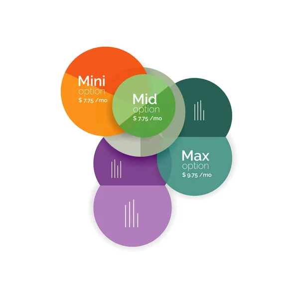 Diagramas de opções de negócio de círculo — Vetor de Stock