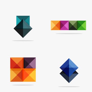 Kare arka veya içerik için Infographics kümesi