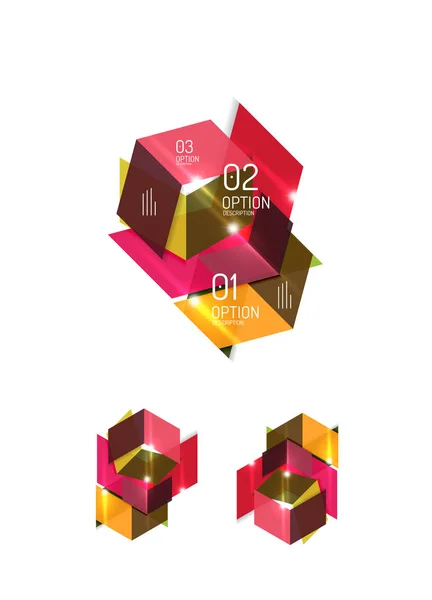 Set di layout grafici geometrici astratti — Vettoriale Stock