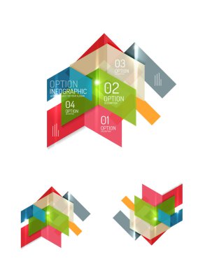 Soyut kağıt geometrik Infographic şablonları
