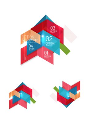 Soyut kağıt geometrik Infographic şablonları