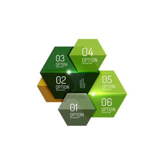 Hexagone infographic diagrammallar — Stock vektor