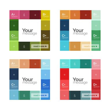 Kare ve çizgili geometrik Infographic şablonları