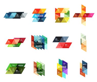 Vektör set renkli geometrik Infographics of