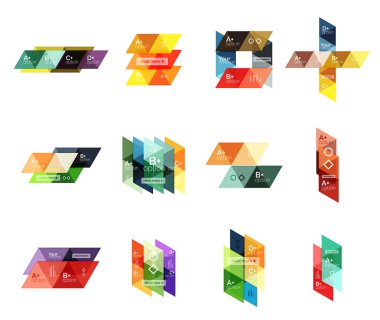 Vektör set renkli geometrik Infographics of