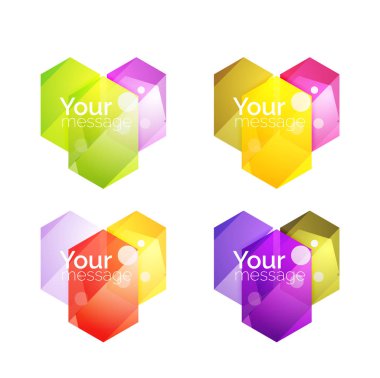 İçeriğiniz için vektör parlak boş kutuları kümesi