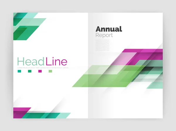 Geometric business annual report templates, modern brochure flyer template — Stock Vector