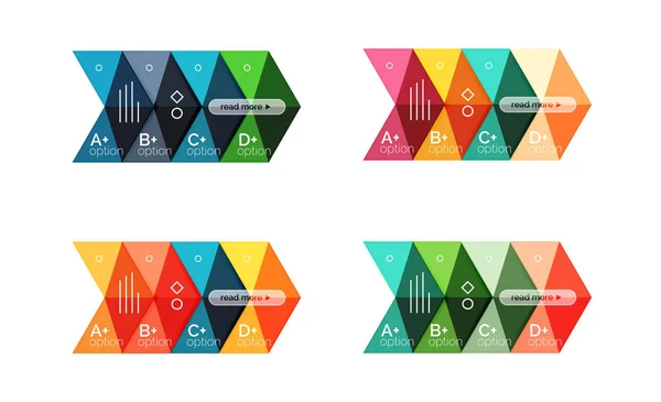 Set di colori astratti freccia opzione modelli infografici — Vettoriale Stock