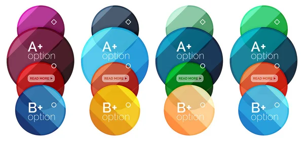 Set von runden Optionsdiagramm-Vorlagen für Ihre Daten oder Optionen — Stockvektor