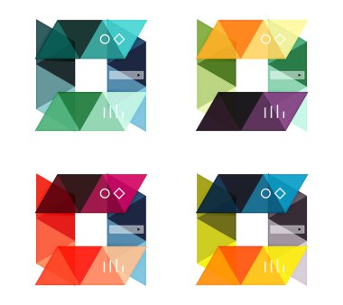 Vektör dizi boş geometrik Infographic web kutusu