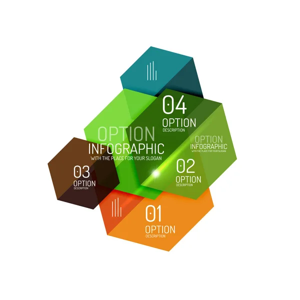 Papier geometrische abstracte infographic lay-outs — Stockvector