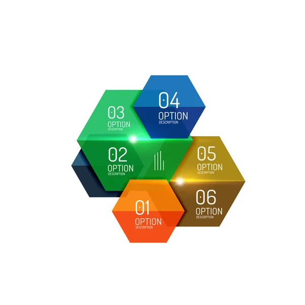 Papier nowoczesną infografikę szablony geometryczne — Wektor stockowy