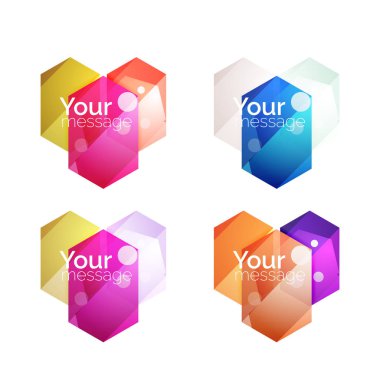 İçeriğiniz için vektör parlak boş kutuları kümesi