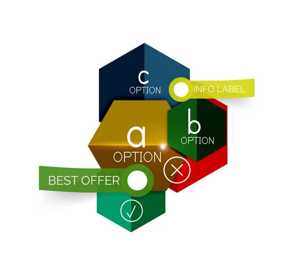 Abstrakcyjne infografiki szablony geometryczne — Wektor stockowy