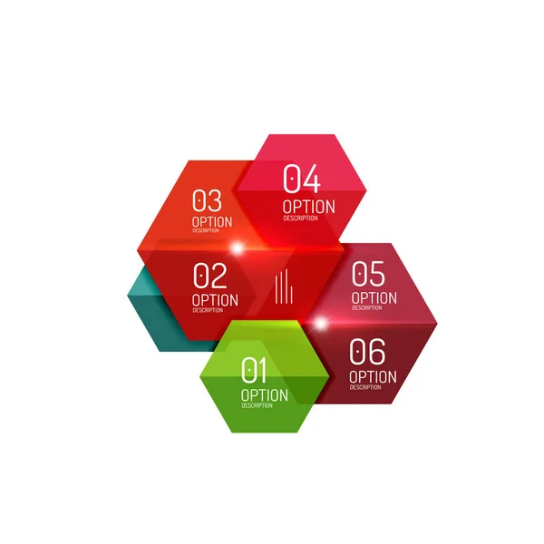 Modelli infografici moderni - forme geometriche — Vettoriale Stock