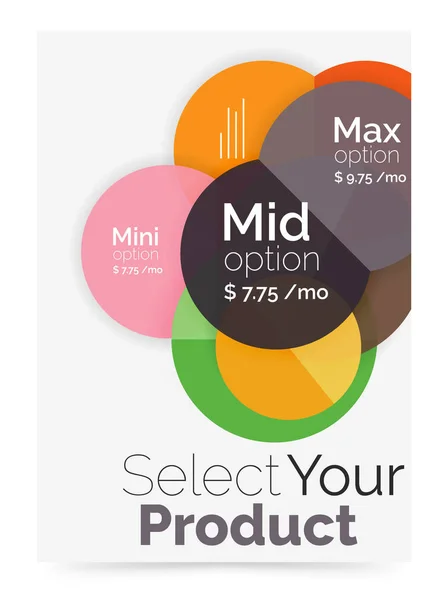 Layout de negócios - selecione seu produto com opções de amostra — Vetor de Stock