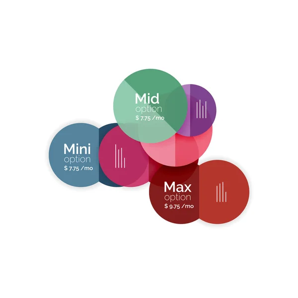 Diagramas de opções de negócio de círculo — Vetor de Stock