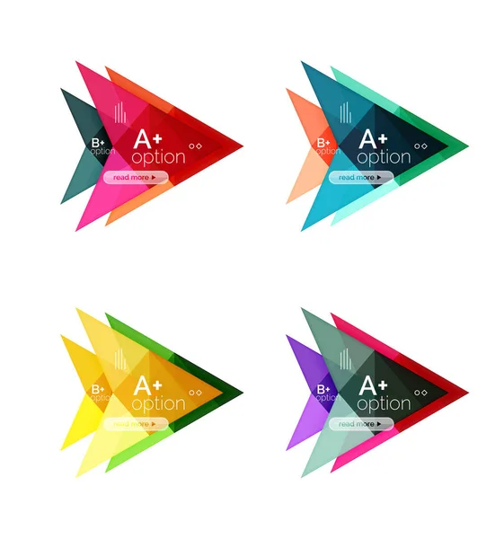 Colorful arrow option infographics banners, business geometric templates — Stock Vector