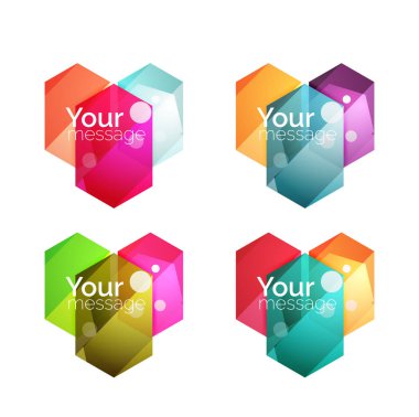 İçeriğiniz için vektör parlak boş kutuları kümesi