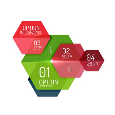 Hexagone Infographic diyagramı şablonları