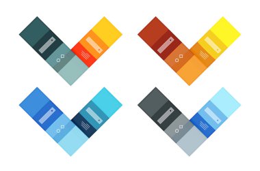 Renkli çizgili Infographic şablonları kümesi