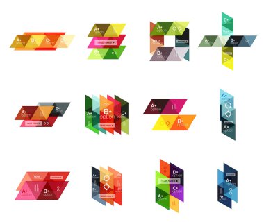 Vektör set renkli geometrik Infographics of