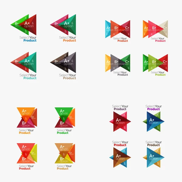Colección de plantillas de infografía de papel geométrico — Vector de stock
