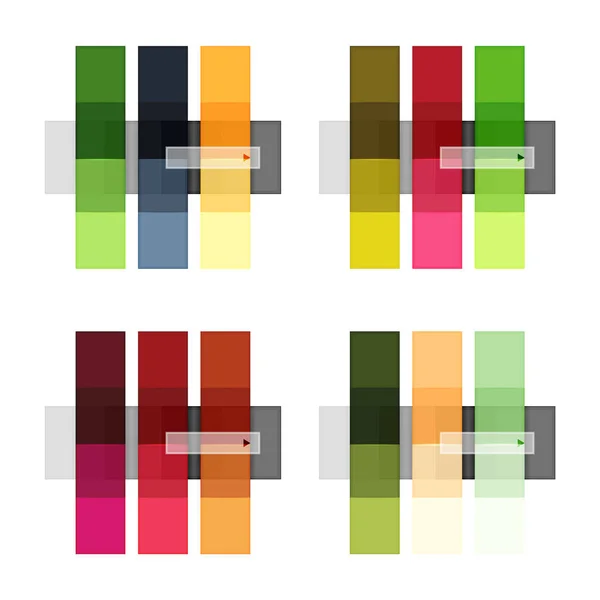 Rayures colorées infographie modèles ensemble — Image vectorielle
